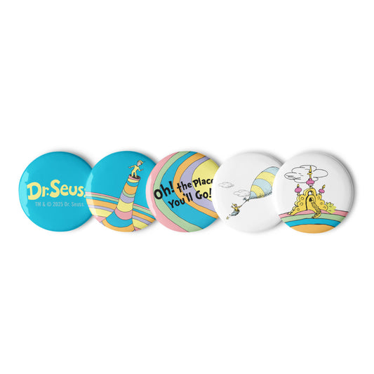 Oh! the Places You'll Go 5 Piece Pin Set White