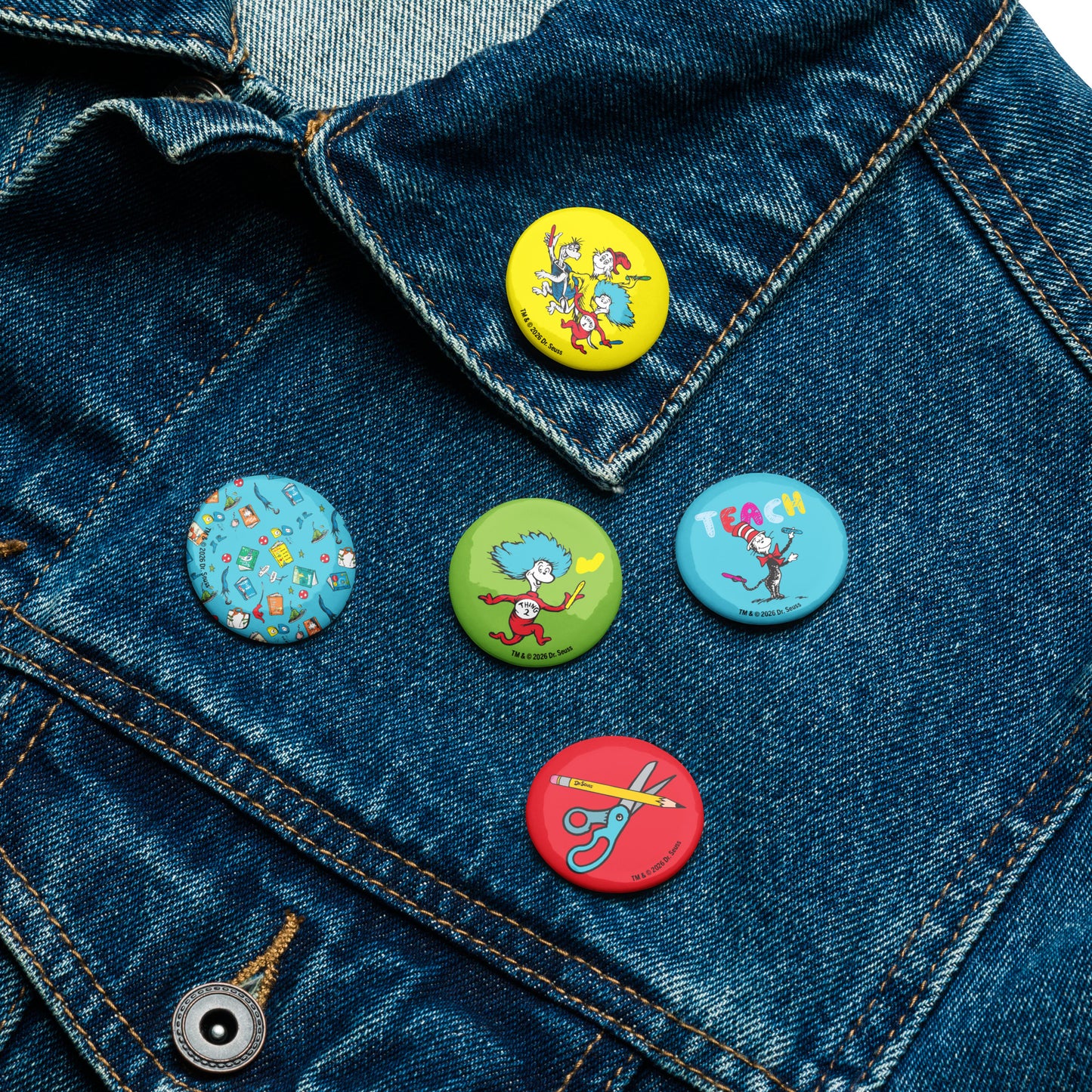Dr. Seuss Set of Pins Teacher Icons
