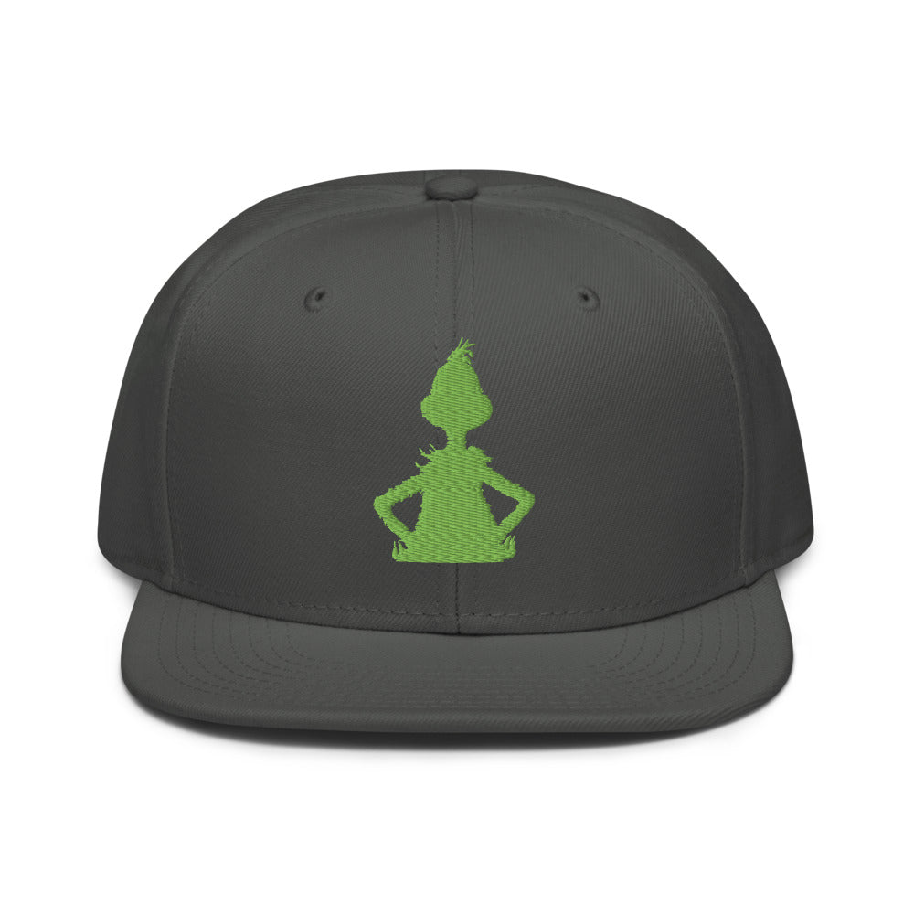 The Grinch Silhouette Embroidered Snapback Charcoal Gray