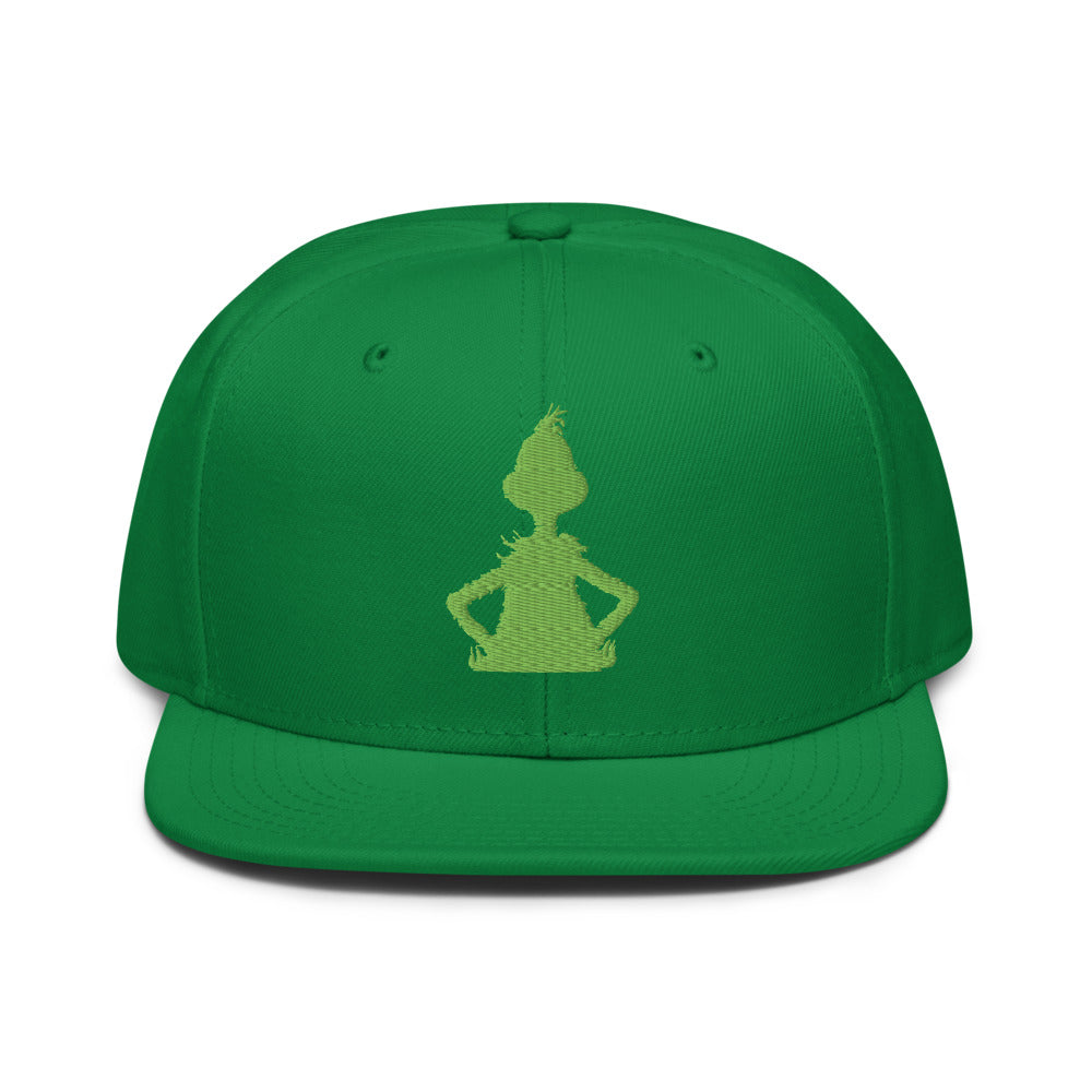 The Grinch Silhouette Embroidered Snapback Kelly Green
