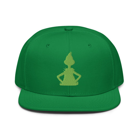 The Grinch Silhouette Embroidered Snapback Kelly Green