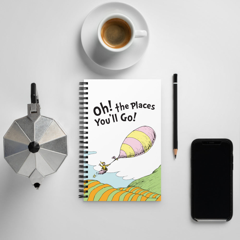 Oh! the Places You'll Go Artwork Spiral Notebook
