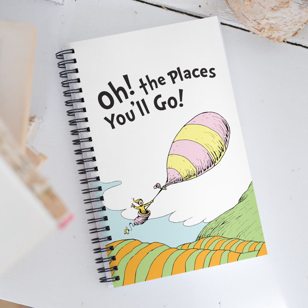 Oh! the Places You'll Go Artwork Spiral Notebook