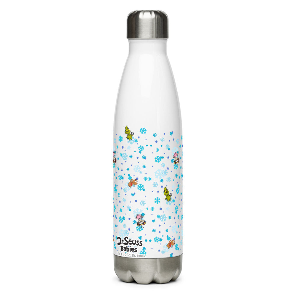 Dr. Seuss Babies Grinch Pattern Stainless Steel Water Bottle  White