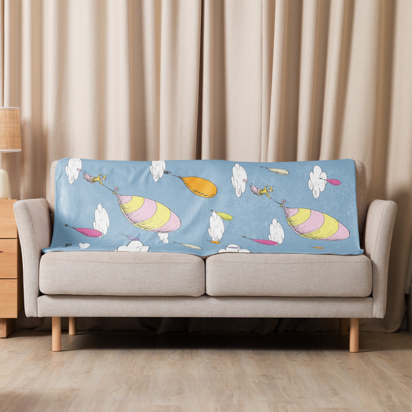Oh, the Places You’ll Go! Sherpa Blanket Hot Air Balloons