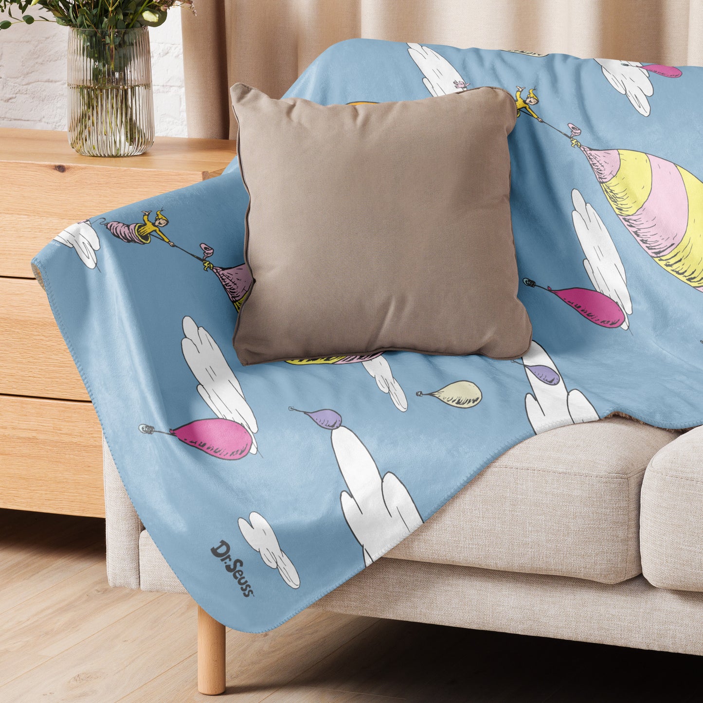 Oh, the Places You’ll Go! Sherpa Blanket Hot Air Balloons
