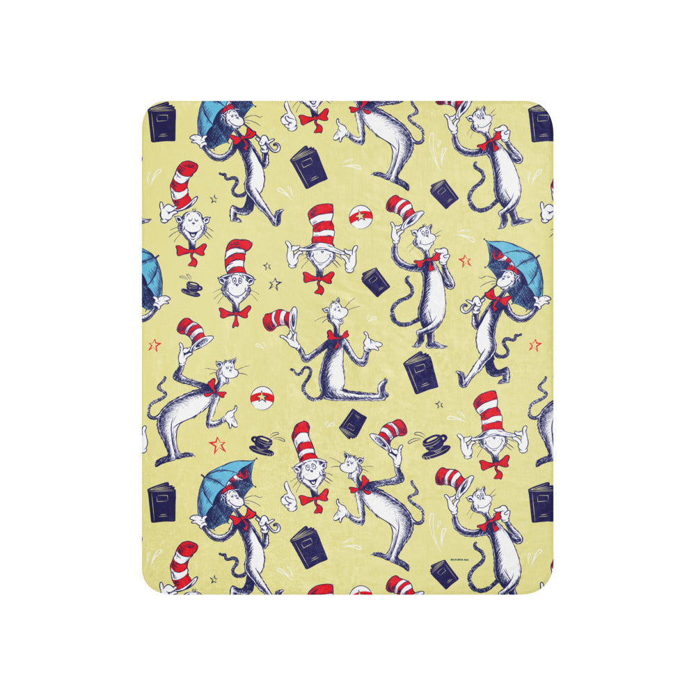 The Cat in the Hat Cat Pattern Sherpa Blanket