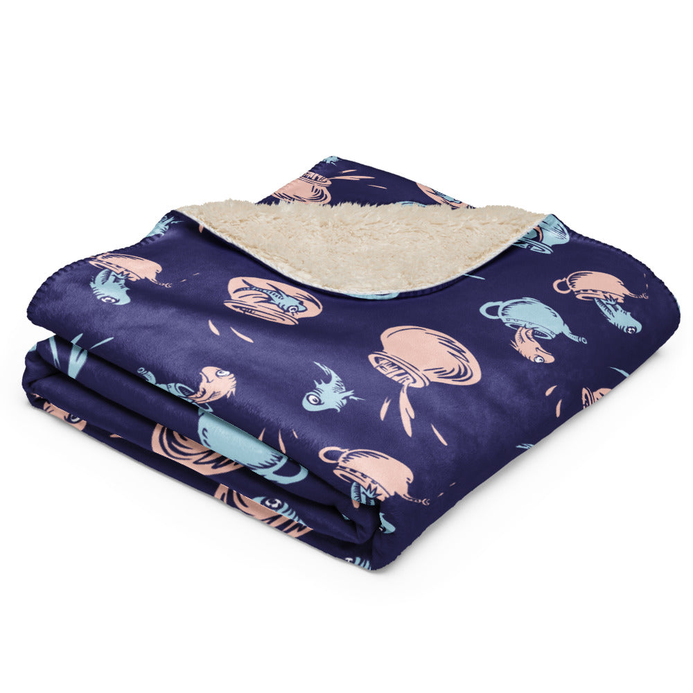 The Cat in the Hat Fish Splash Sherpa Blanket