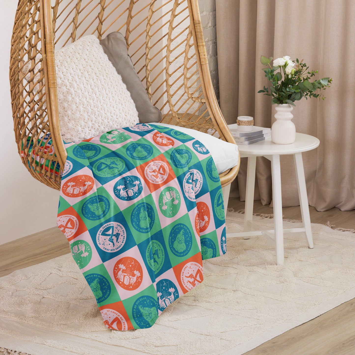 The Grinch Icons Sherpa Blanket