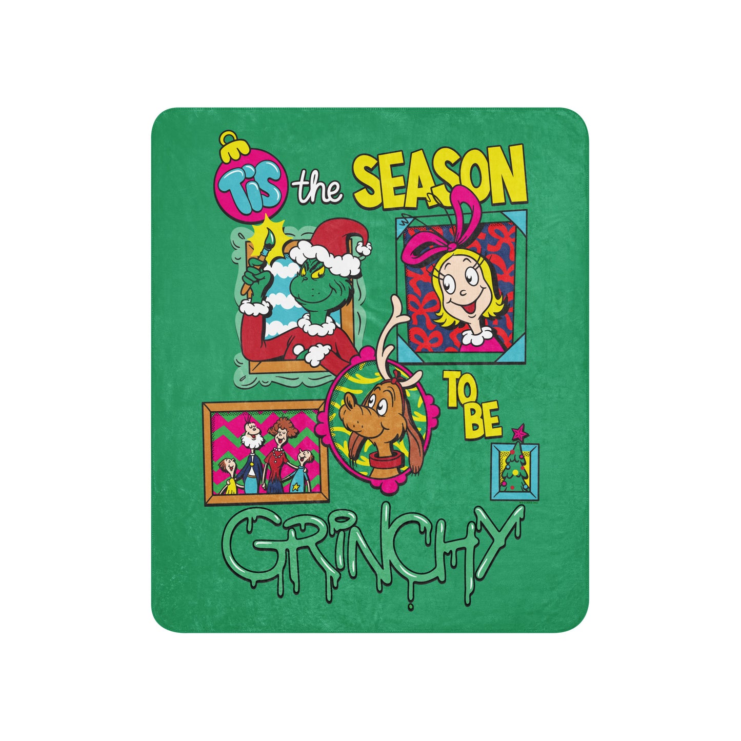 The Grinch Tis The Season To Be Grinchy Sherpa Blanket