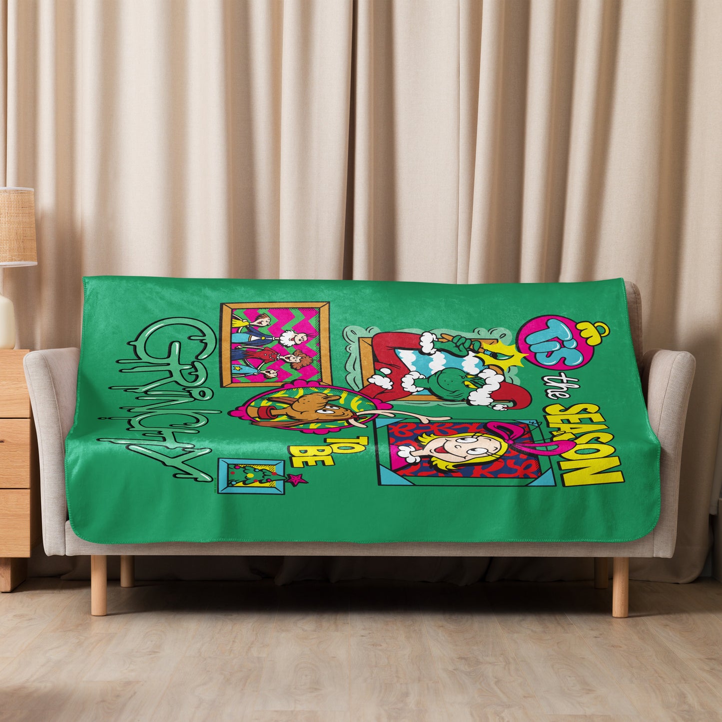 The Grinch Tis The Season To Be Grinchy Sherpa Blanket