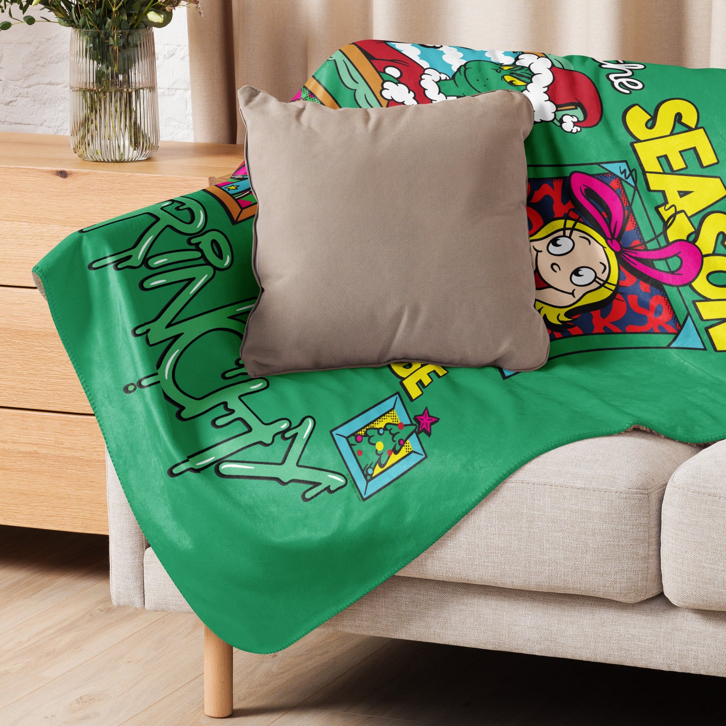 The Grinch Tis The Season To Be Grinchy Sherpa Blanket