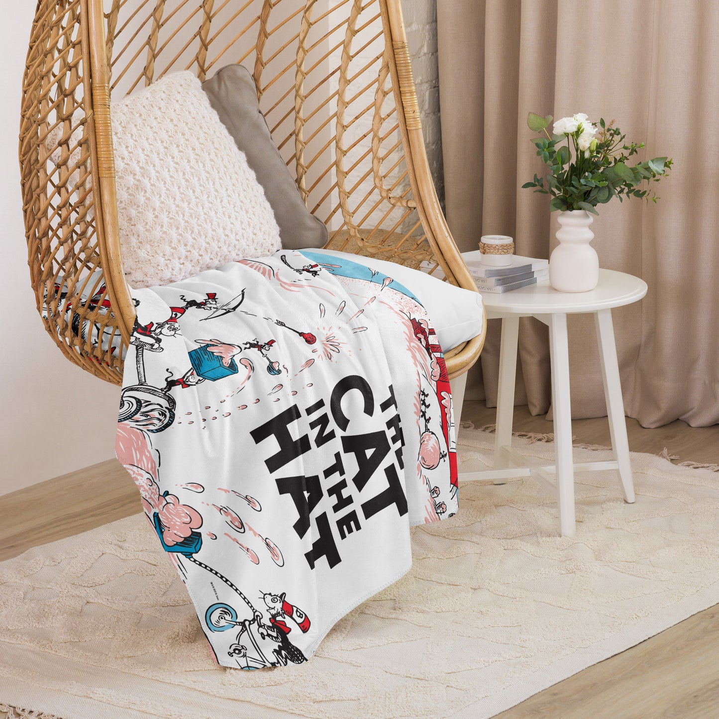 Dr. Seuss Holiday Blanket The Cat In The Hat Book