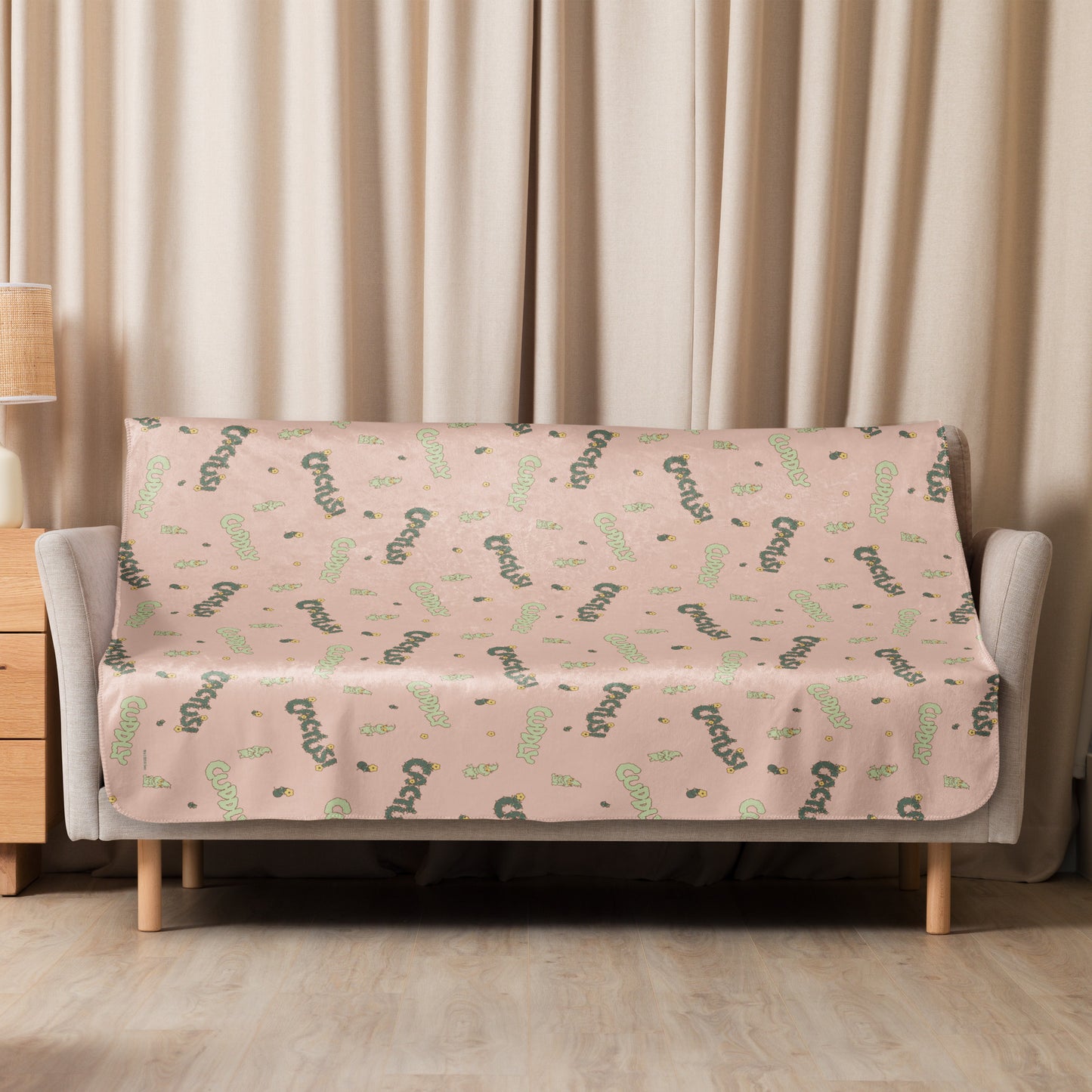 Dr. Seuss Grinch Sherpa Blanket Cuddly As Cactus