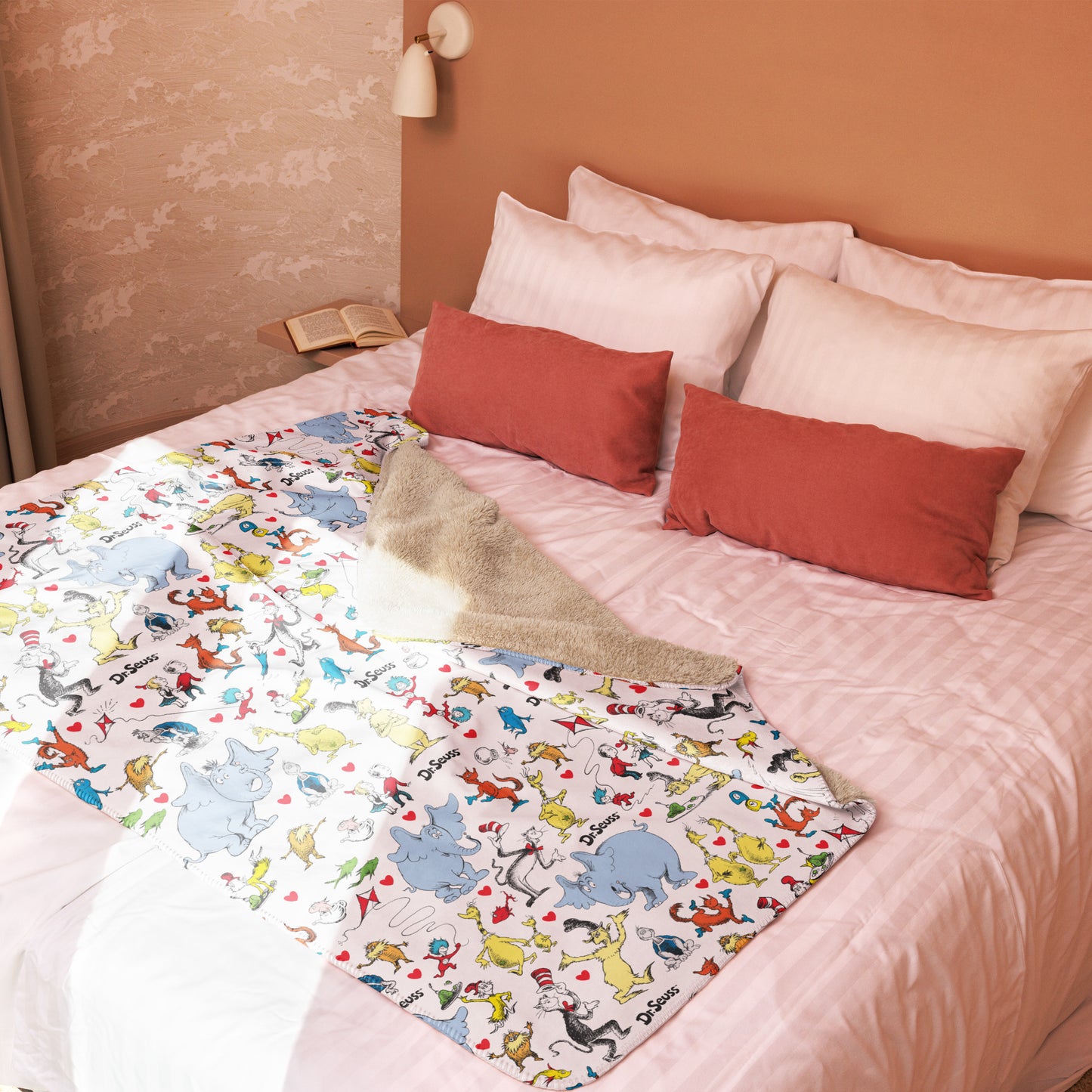 The Cat In The Hat Blanket Characters And Hearts