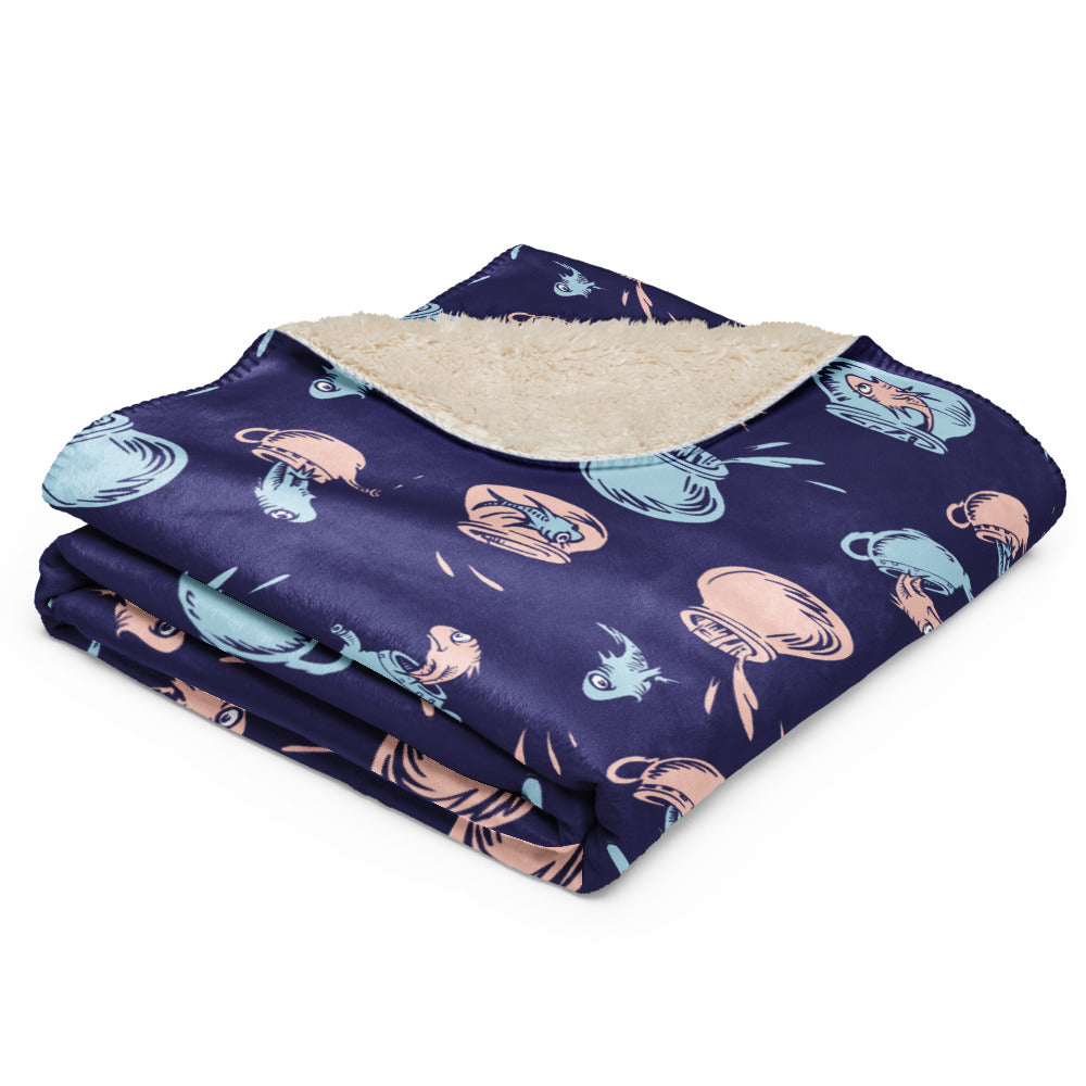 The Cat in the Hat Fish Splash Sherpa Blanket