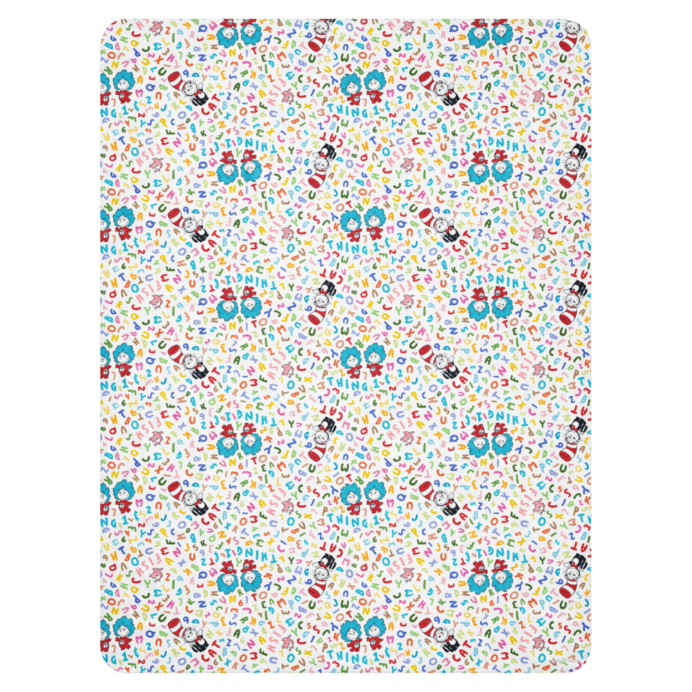 The Cat in The Hat ABC Sherpa Blanket 60 in x 80 in