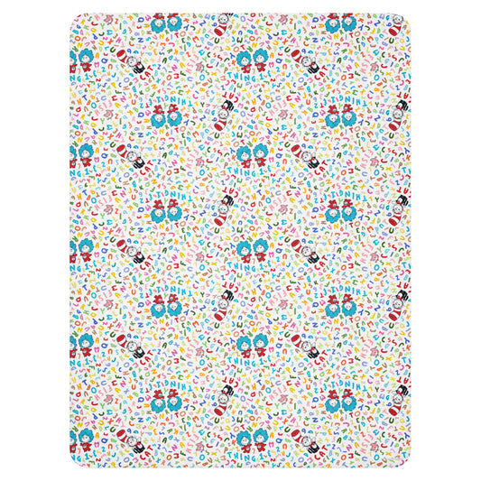 The Cat in The Hat ABC Sherpa Blanket 60 in x 80 in