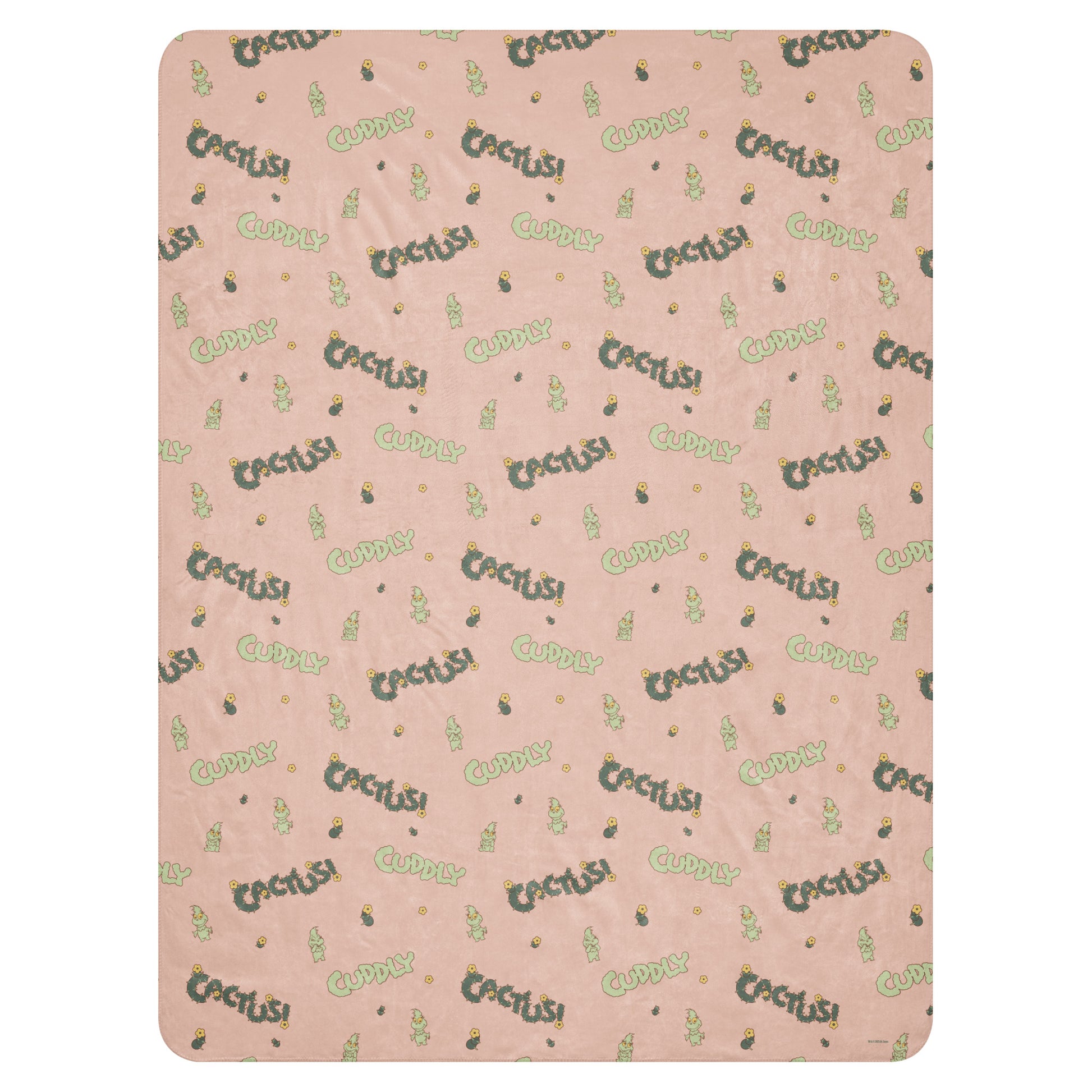 Dr. Seuss Grinch Sherpa Blanket Cuddly As Cactus