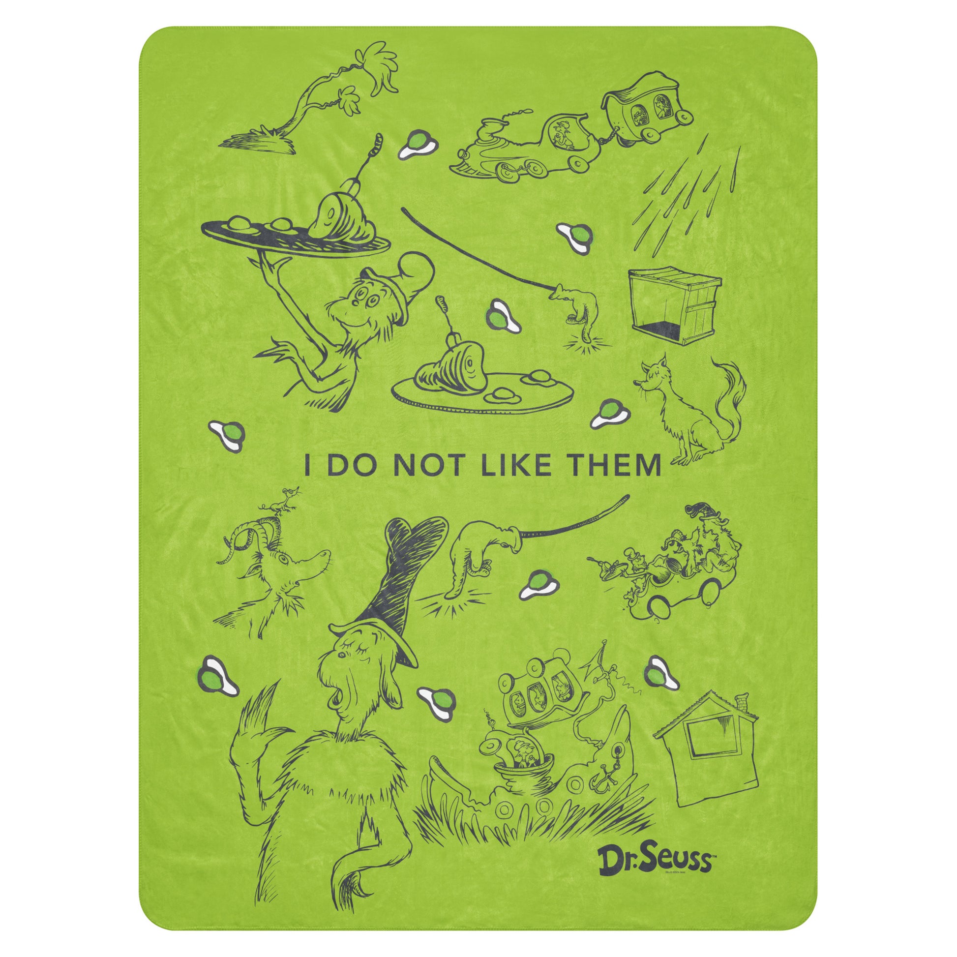 Green Eggs And Ham Blanket I Do Not Like Them