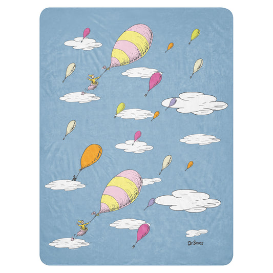 Oh All The Places You’ll Go! Sherpa Blanket Hot Air Balloons