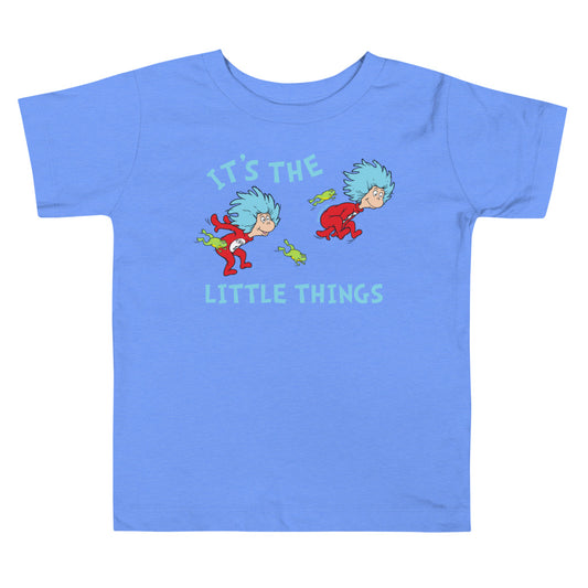 The Cat in the Hat Spring Things Jumping Frogs Toddler T-Shirt Heather Columbia Blue