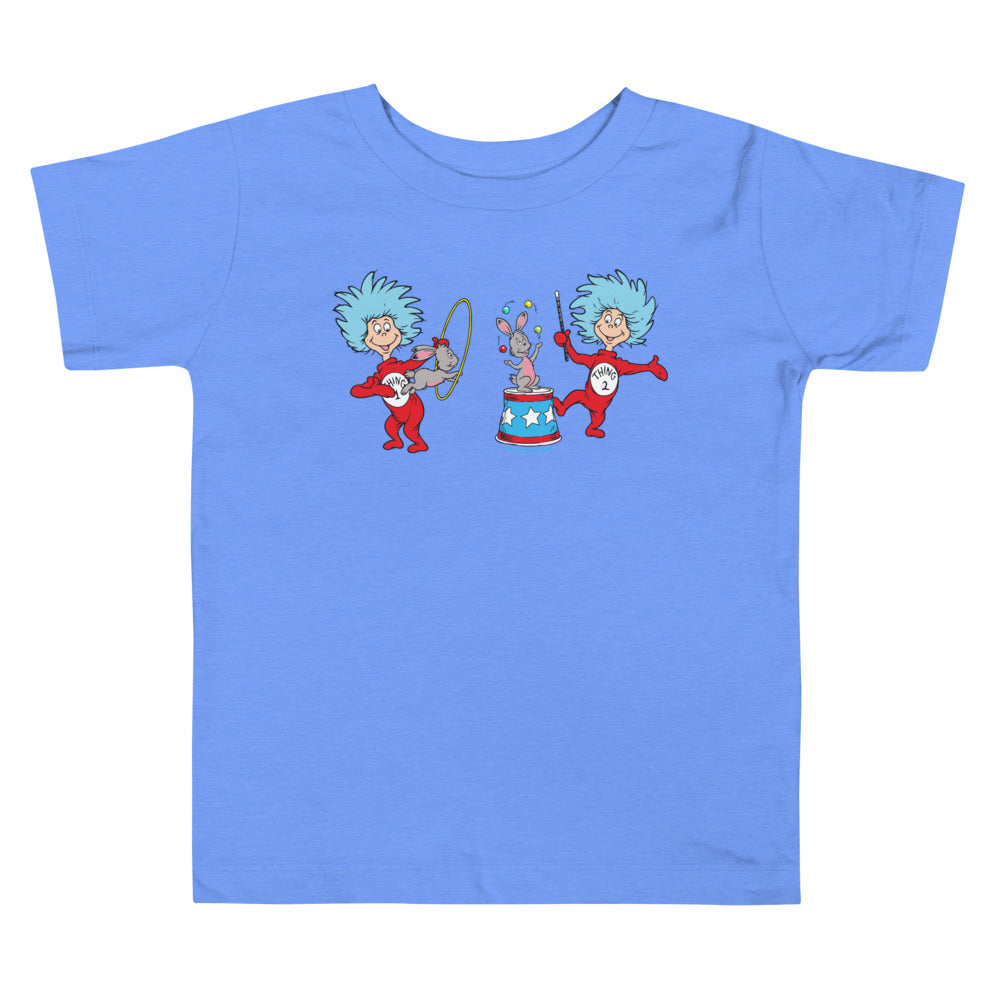 The Cat in the Hat Spring Things Circus Toddler T-Shirt Heather Columbia Blue