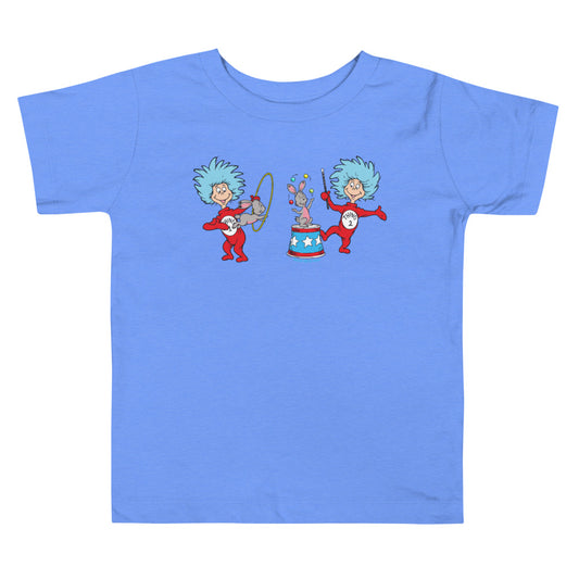 The Cat in the Hat Spring Things Circus Toddler T-Shirt Heather Columbia Blue