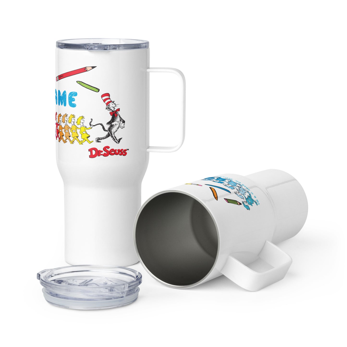 The Cat in the Hat Personalized Travel Mug Learning With Color