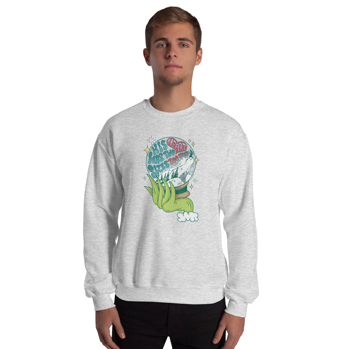 The Grinch Crewneck His Heart Was Two Sizes Too Small