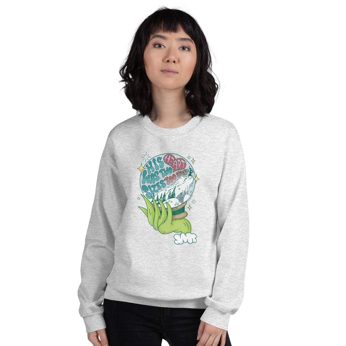 The Grinch Crewneck His Heart Was Two Sizes Too Small