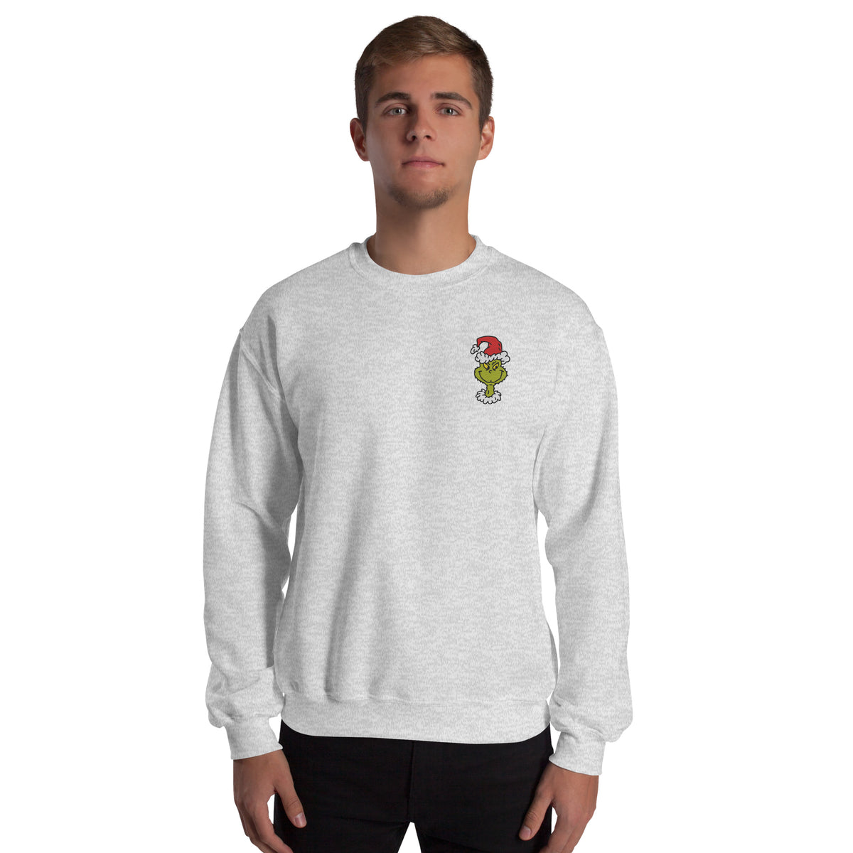 The Grinch Sweatshirt Santa Grinch Embroidered