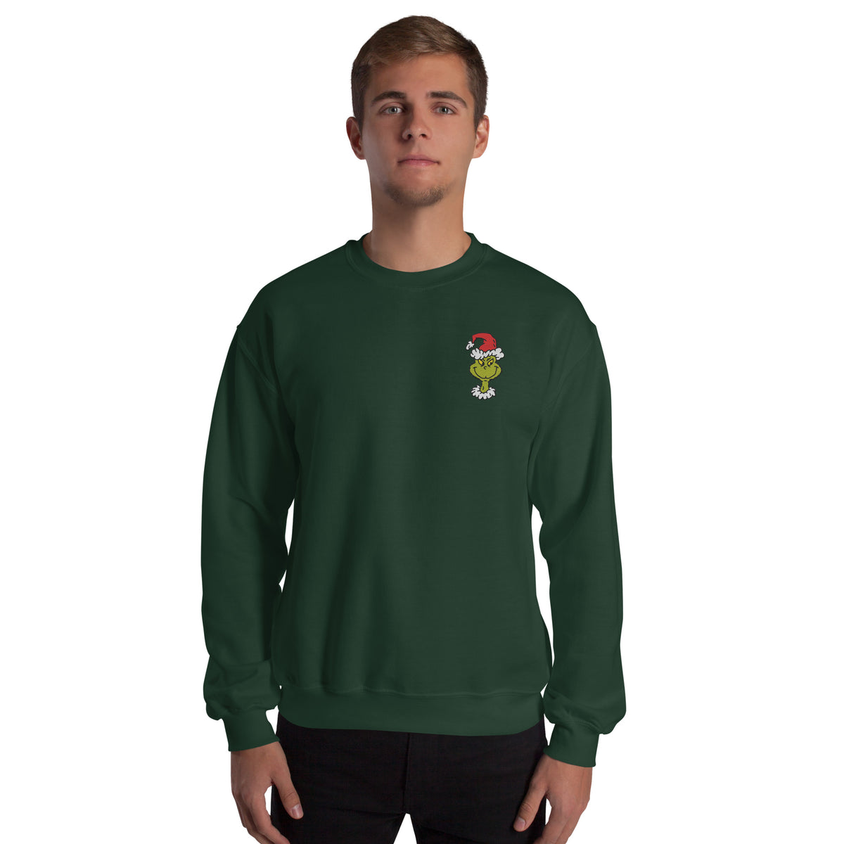 The Grinch Sweatshirt Santa Grinch Embroidered