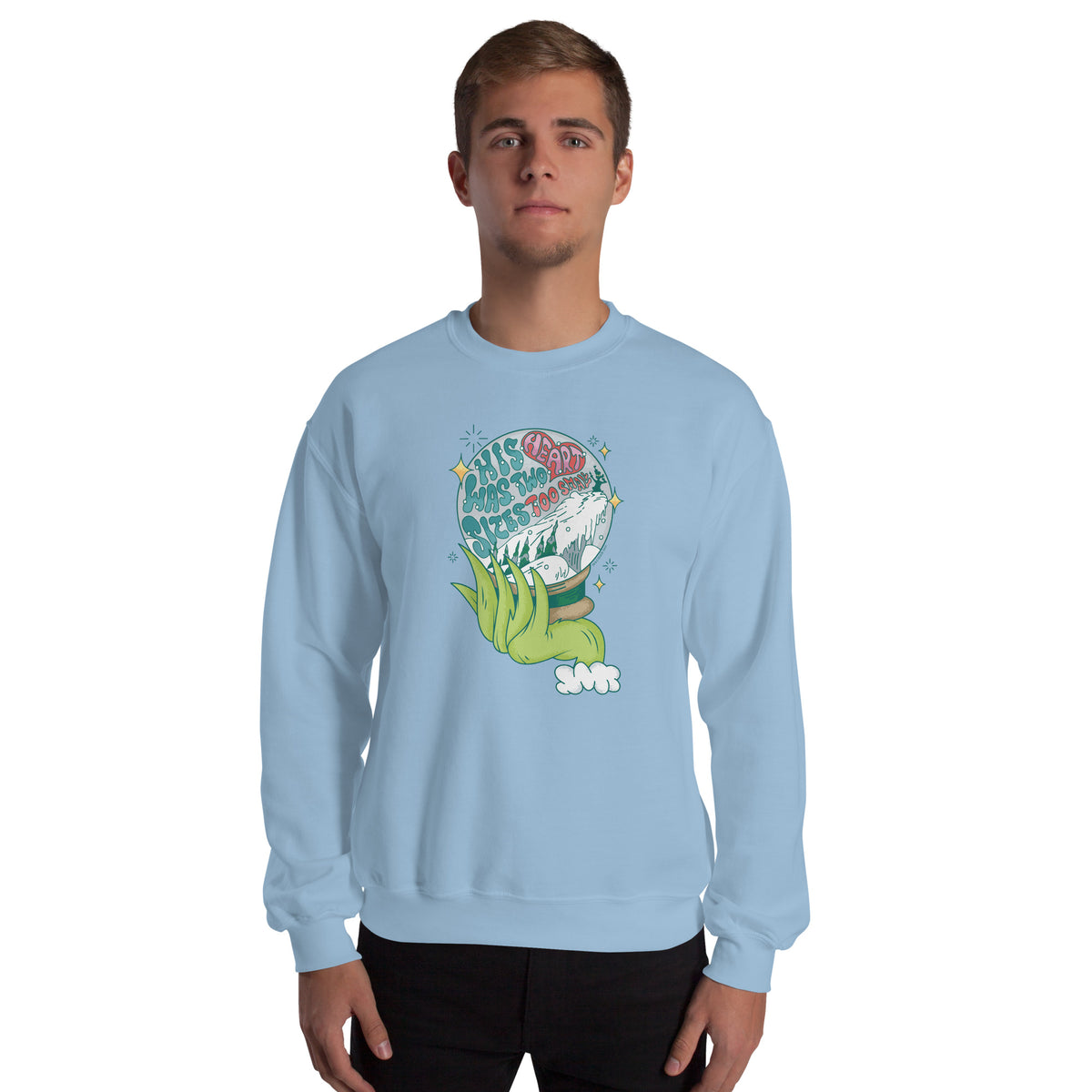 The Grinch Crewneck His Heart Was Two Sizes Too Small