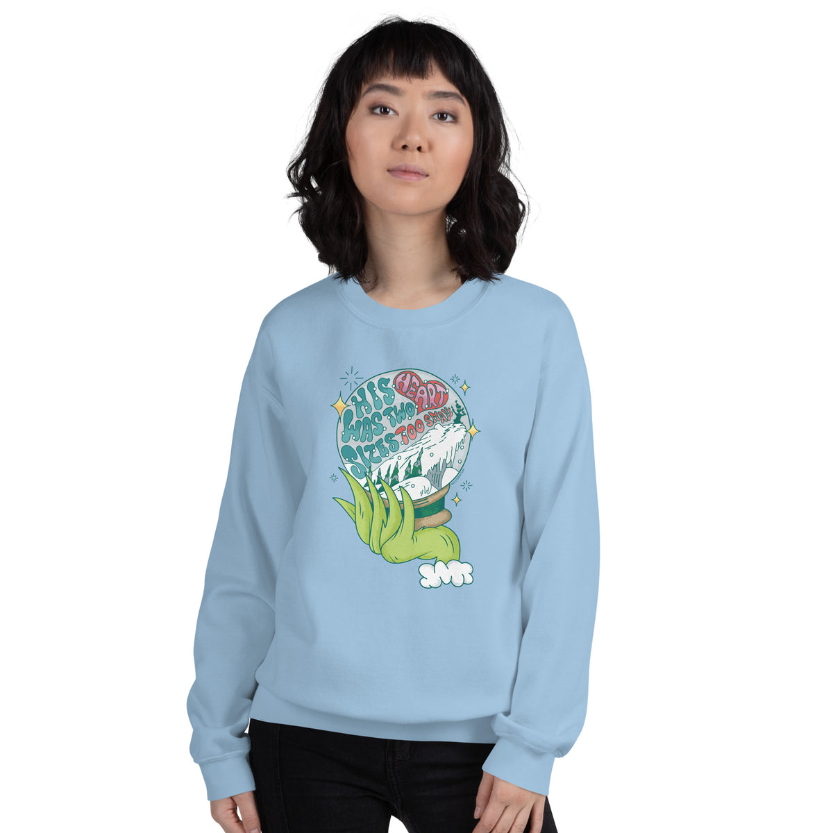 The Grinch Crewneck His Heart Was Two Sizes Too Small