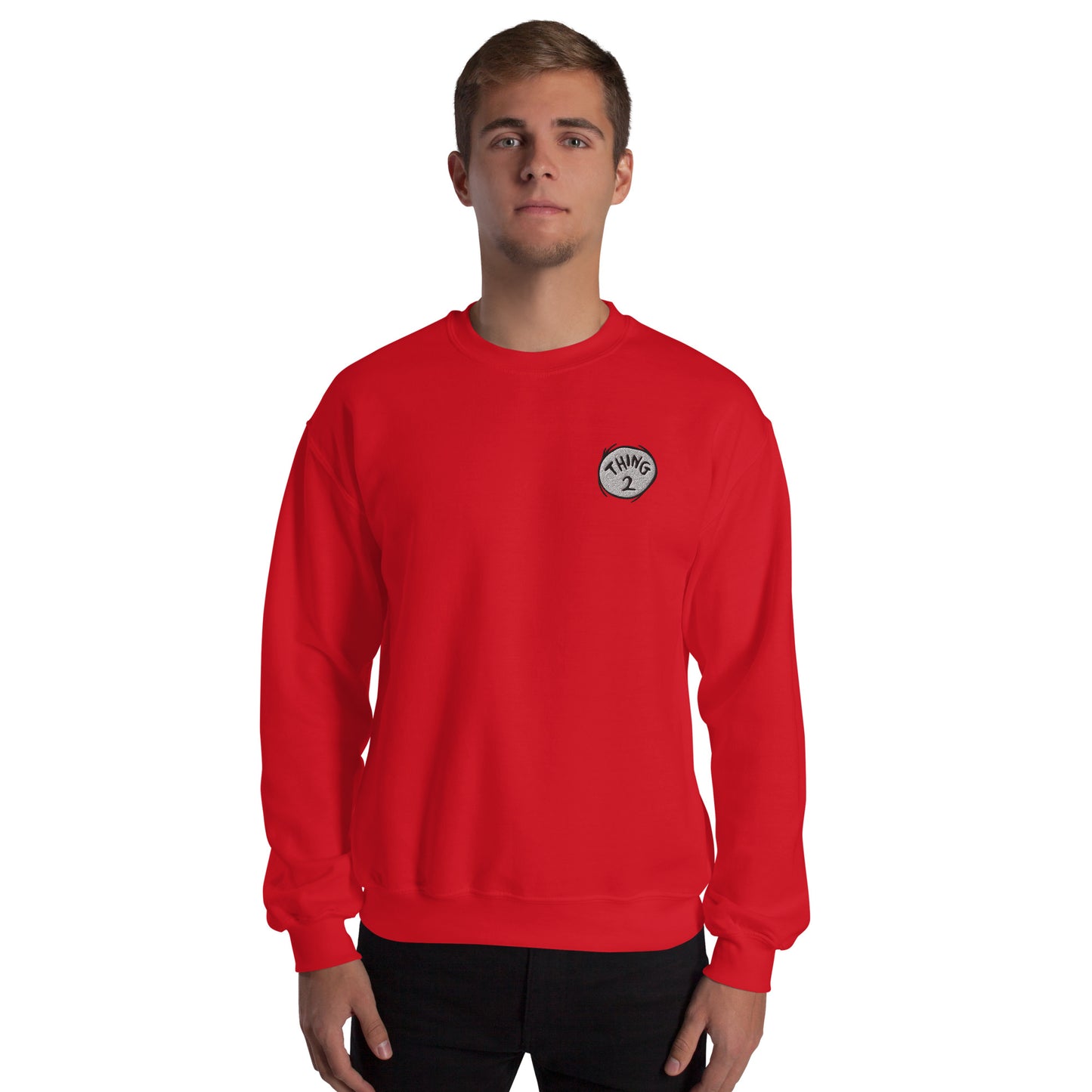 The Cat in The Hat Embroidered Crewneck Sweatshirt Thing Two