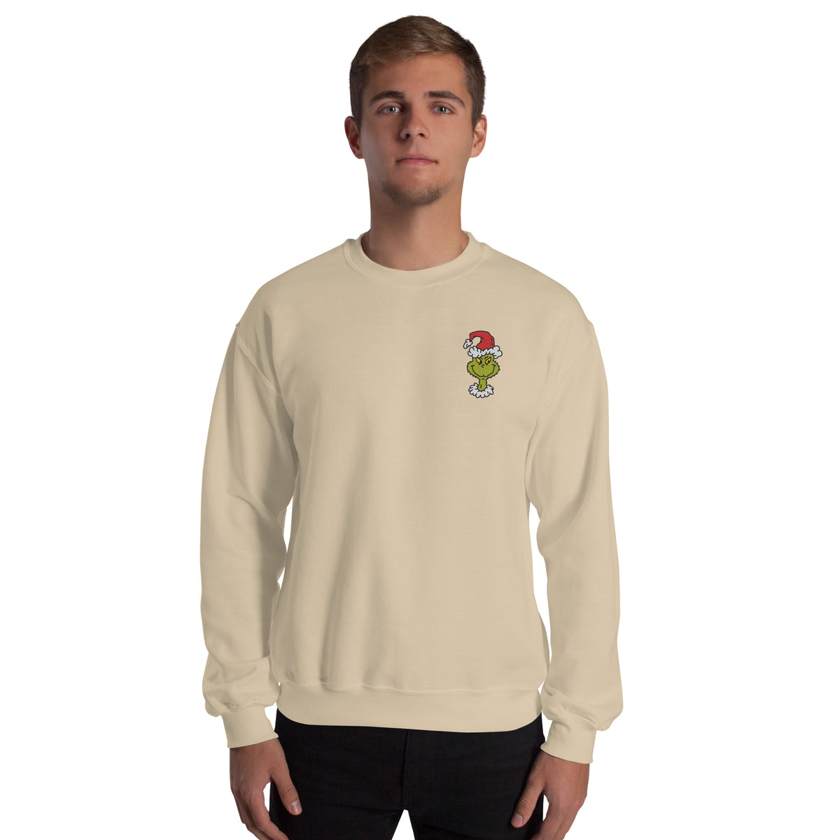 The Grinch Sweatshirt Santa Grinch Embroidered