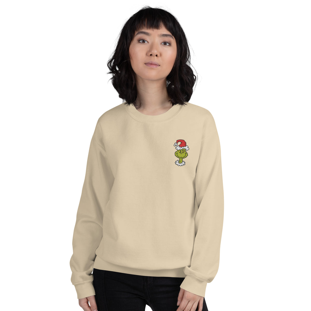The Grinch Sweatshirt Santa Grinch Embroidered