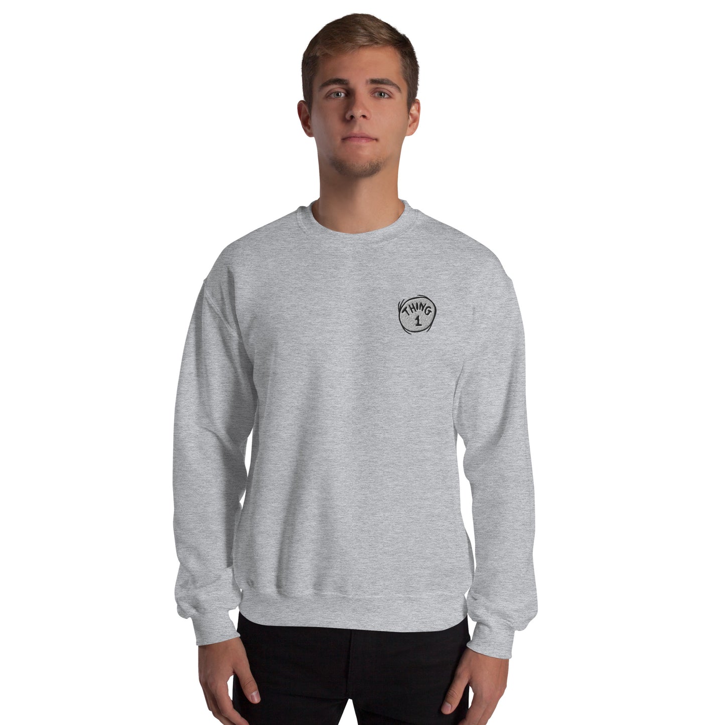 The Cat in The Hat Embroidered Crewneck Sweatshirt Thing One