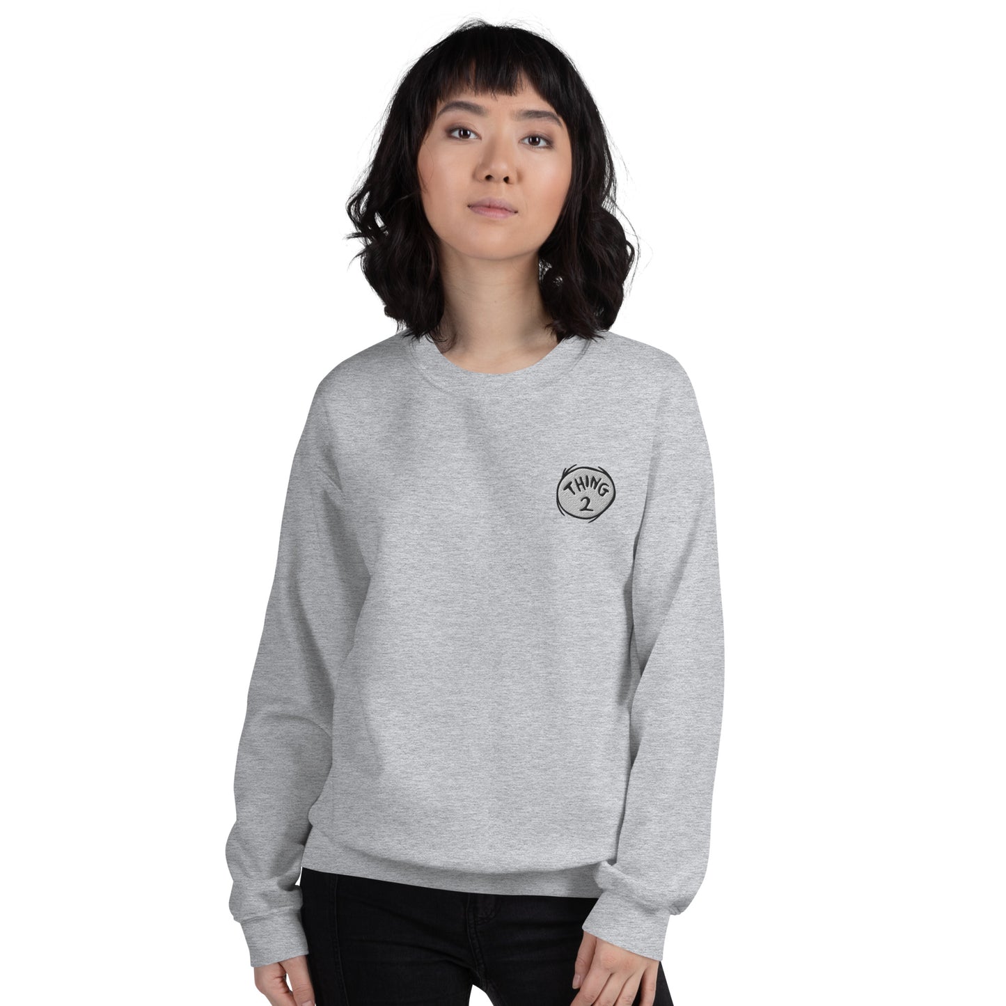 The Cat in The Hat Embroidered Crewneck Sweatshirt Thing Two