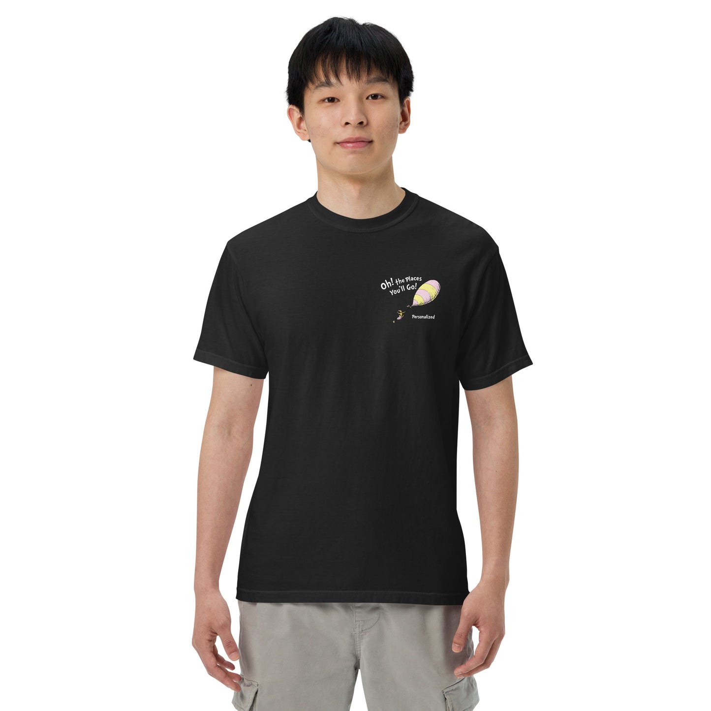 Oh! the Places You'll Go Personalized Balloon Comfort Colors T-Shirt