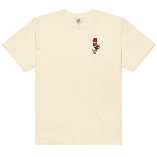The Cat in The Hat Embroidered Comfort Colors T-Shirt Hat's Off