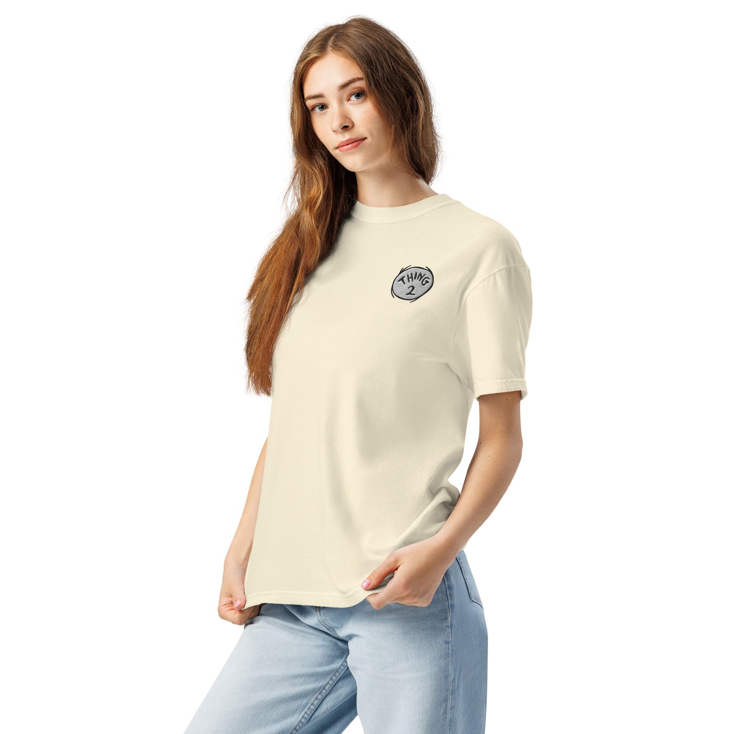 The Cat in The Hat Embroidered Comfort Colors T-shirt Thing Two