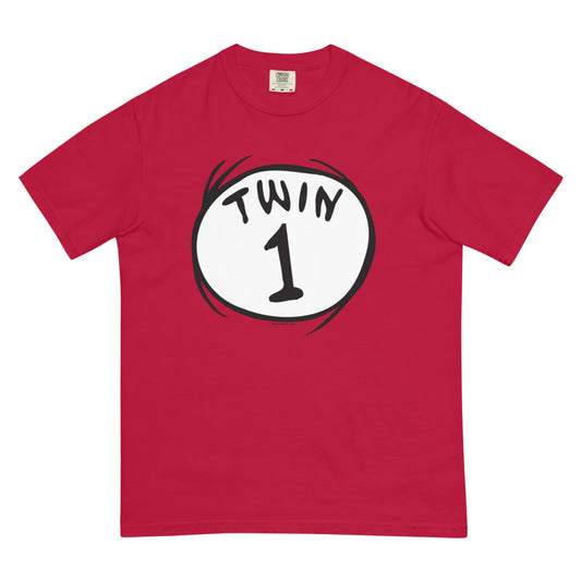 Twin 1 Adult T Shirt Red