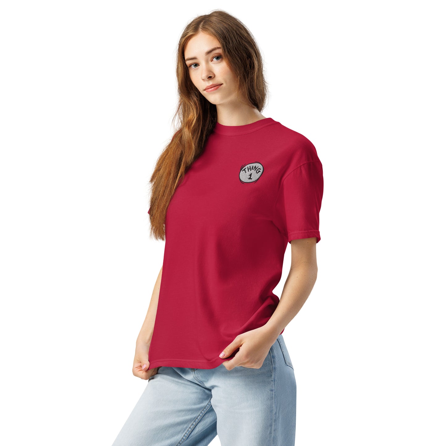 The Cat in The Hat Embroidered Comfort Colors T-Shirt Thing One