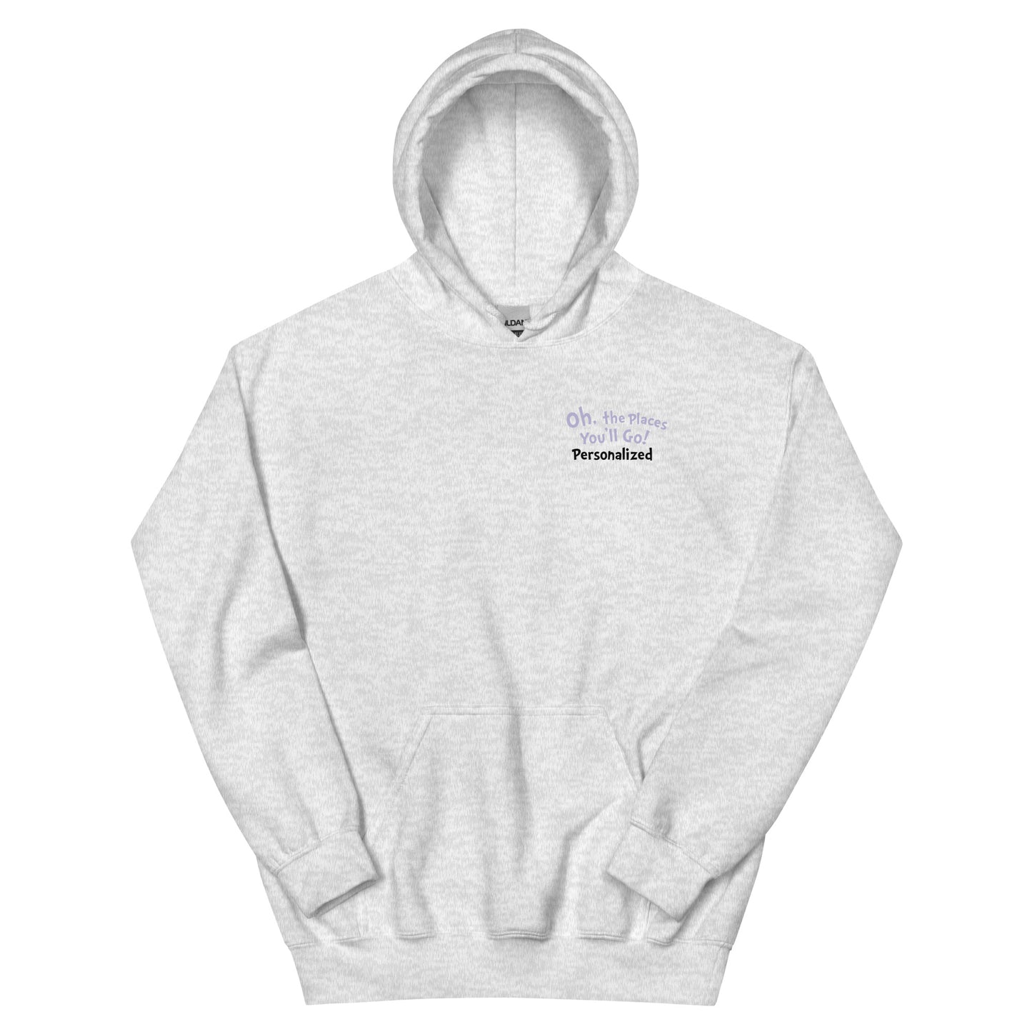 Oh! the Places You'll Go Elephants Personalized Hoodie Ash