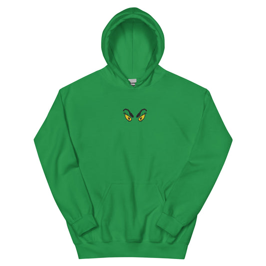 The grinch hoodie eyes embroidered - irish green