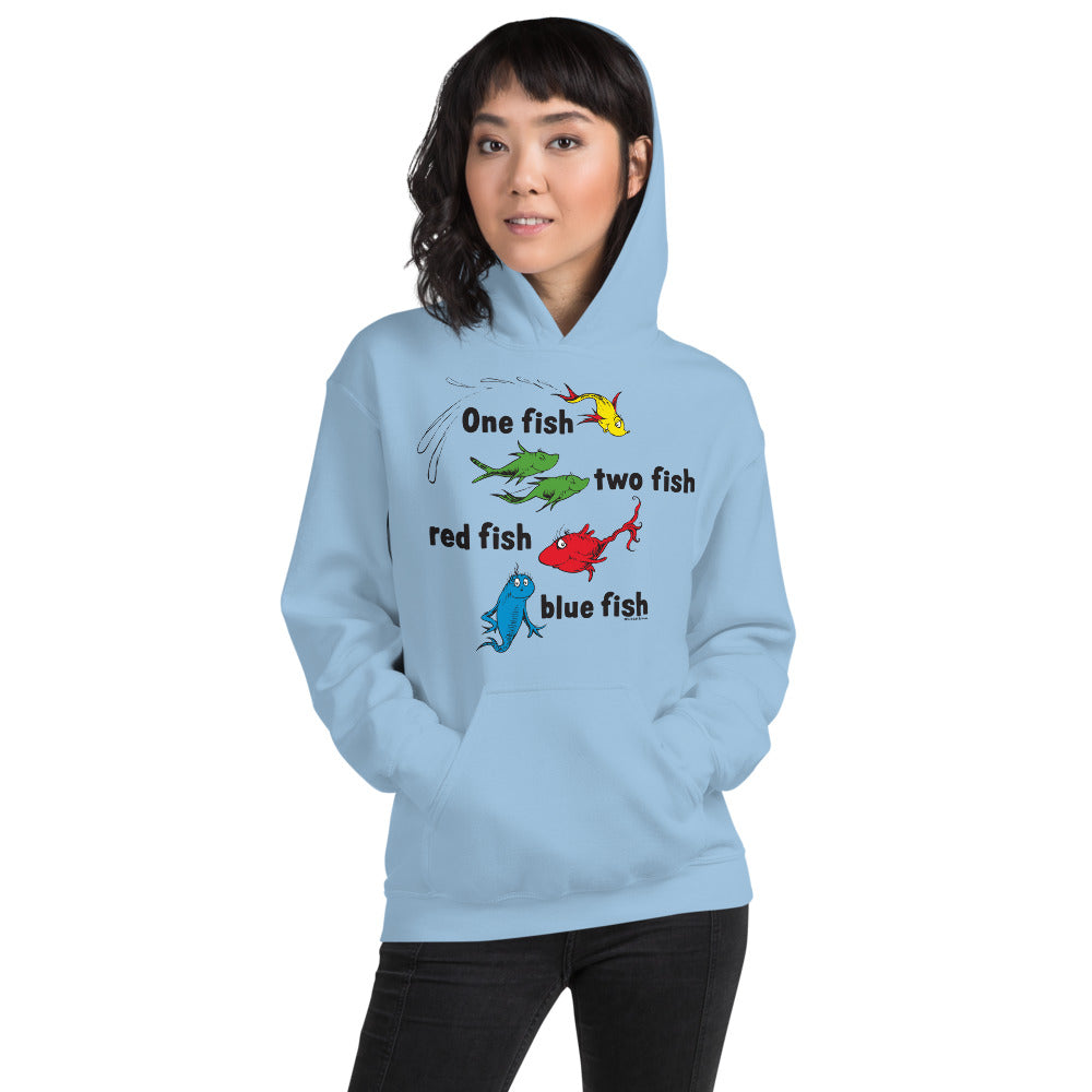 One Fish, Two Fish, Red Fish, Blue Fish Logo Hoodie