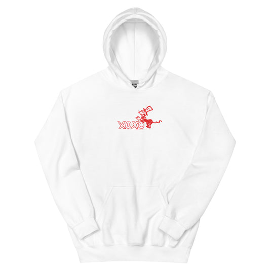 The cat in the hat hoodie xoxo - white