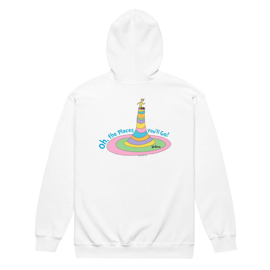 Oh the places you'll go zip-up hoodie - white